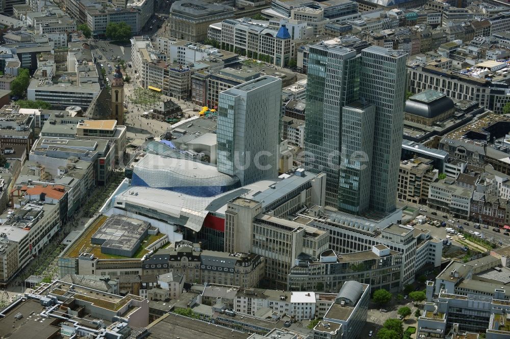 Frankfurt am Main aus der Vogelperspektive: Gebäude Ensemble des Palais Quartier in Frankfurt am Main im Bundesland Hessen