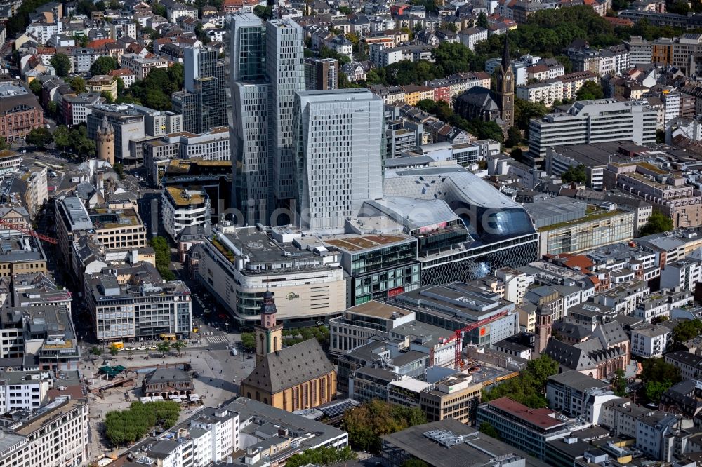 Frankfurt am Main aus der Vogelperspektive: Gebäude Ensemble des Palais Quartier an der Zeil in Frankfurt am Main im Bundesland Hessen