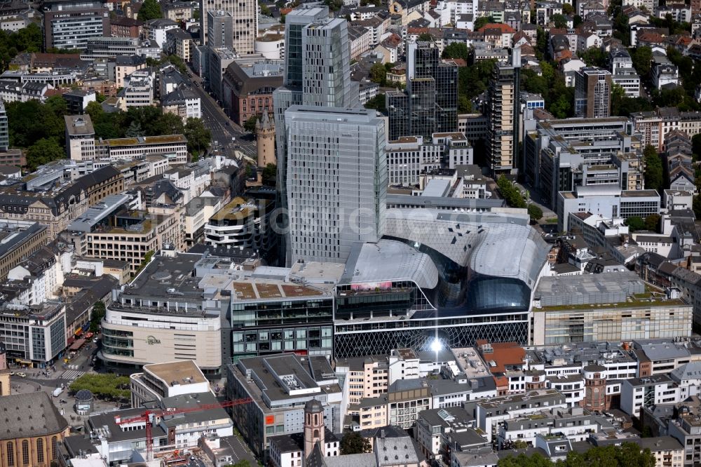 Frankfurt am Main von oben - Gebäude Ensemble des Palais Quartier an der Zeil in Frankfurt am Main im Bundesland Hessen