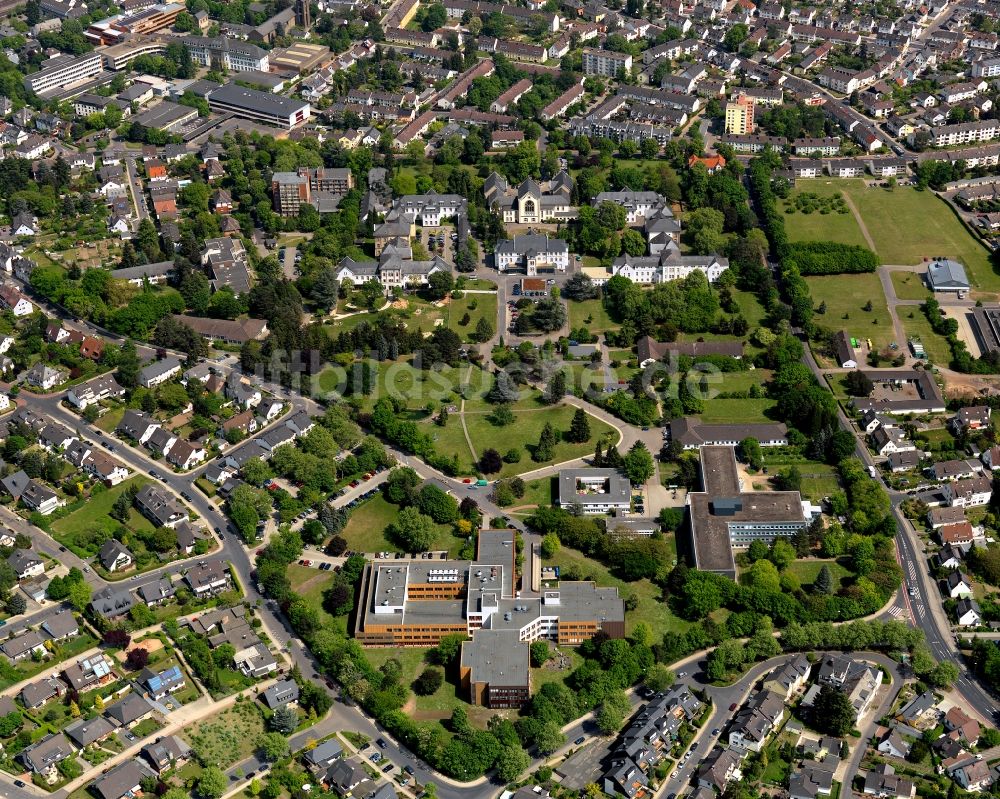 Luftbild Andernach - Gebäude entlang der Aktienstrasse und Kastanienallee in der Innenstadt von Andernach im Bundesland Rheinland-Pfalz