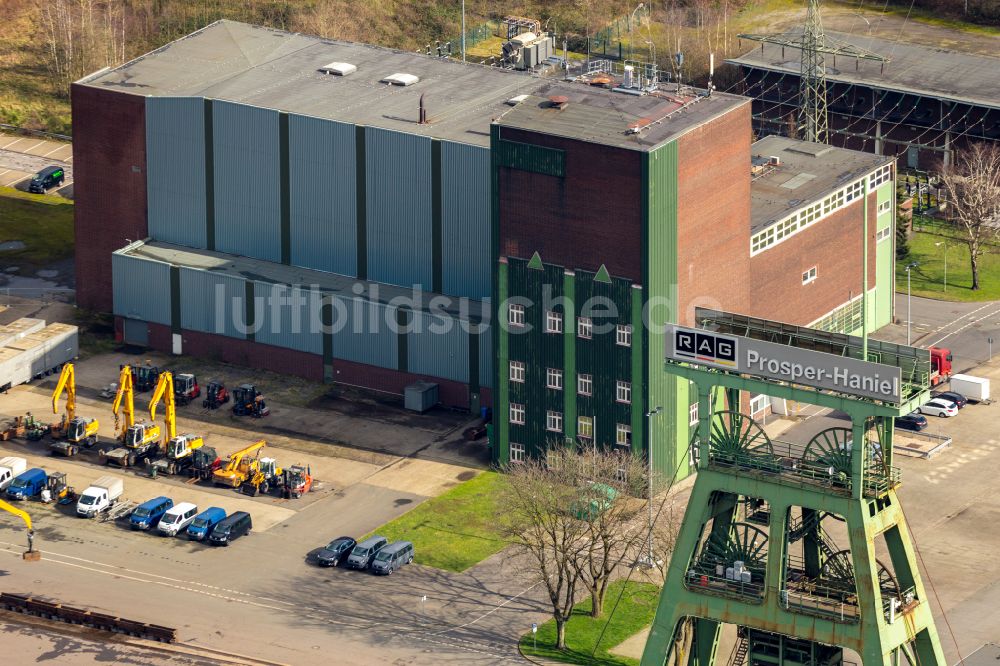 Oberhausen aus der Vogelperspektive: Gebäude auf dem Gelände des Bergbau- Schacht Prosper-Haniel in Oberhausen im Bundesland Nordrhein-Westfalen, Deutschland