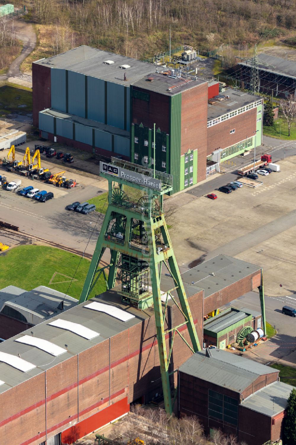 Luftbild Oberhausen - Gebäude auf dem Gelände des Bergbau- Schacht Prosper-Haniel in Oberhausen im Bundesland Nordrhein-Westfalen, Deutschland