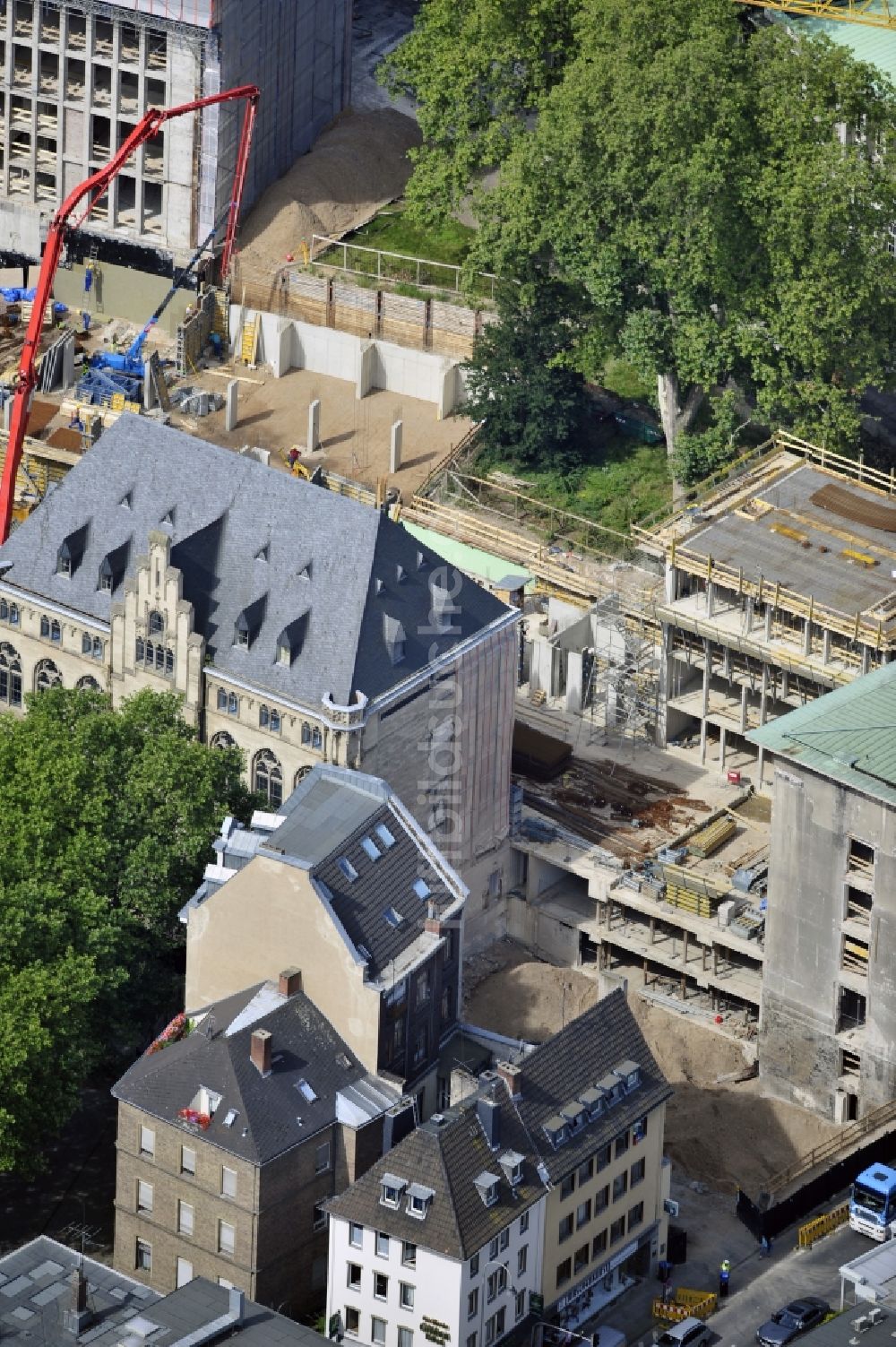 Luftbild Köln - Gebäude des Gereonskloster an der Baustelle des Gerling Quartier in Köln im Bundesland Nordrhein-Westfalen