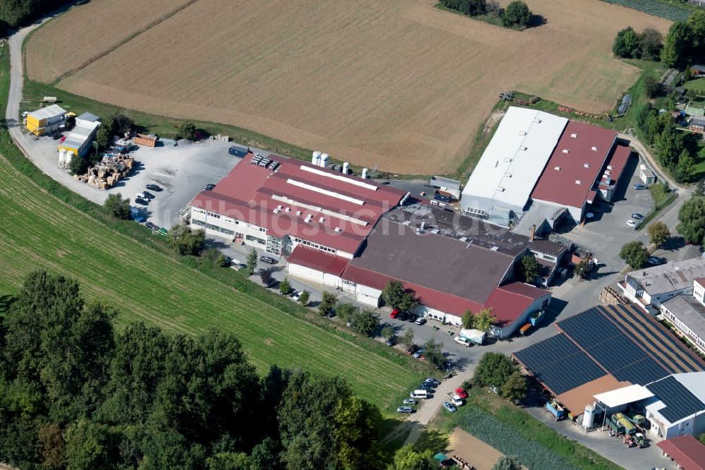 Jagsthausen aus der Vogelperspektive: Gebäude des Großhandelszentrum der GARTENFRISCH Jung GmbH in der Hermann-Jung-Straße in Jagsthausen im Bundesland Baden-Württemberg, Deutschland