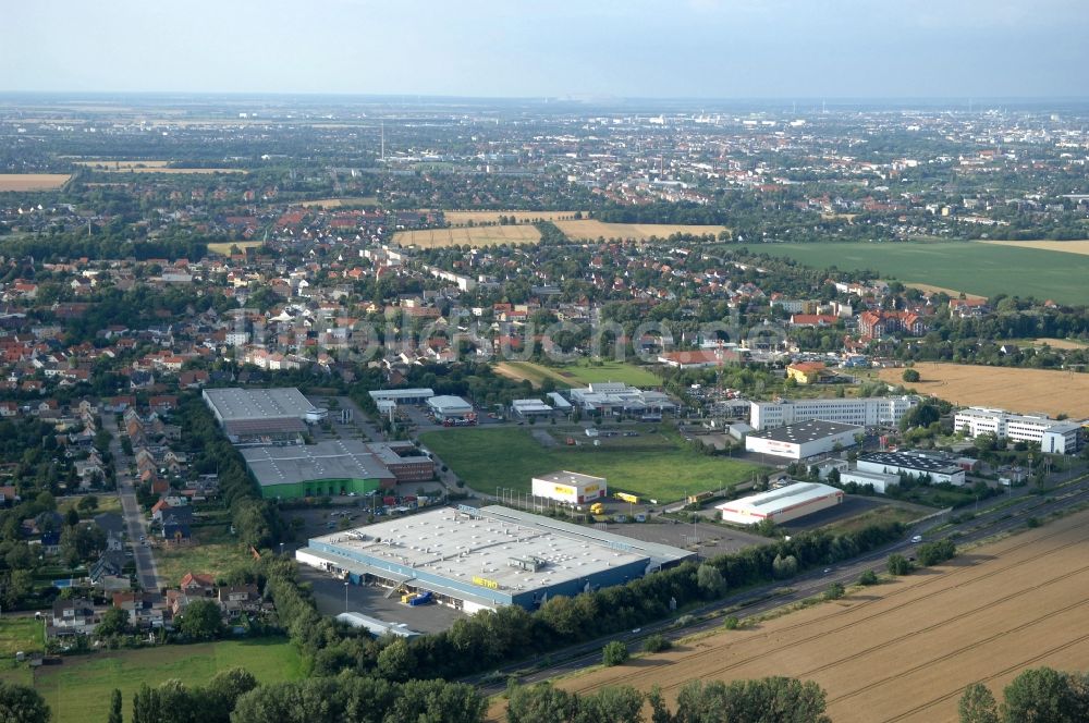 Luftbild Magdeburg - Gebäude des Großhandelszentrum METRO im Ortsteil Ottersleben in Magdeburg im Bundesland Sachsen-Anhalt, Deutschland