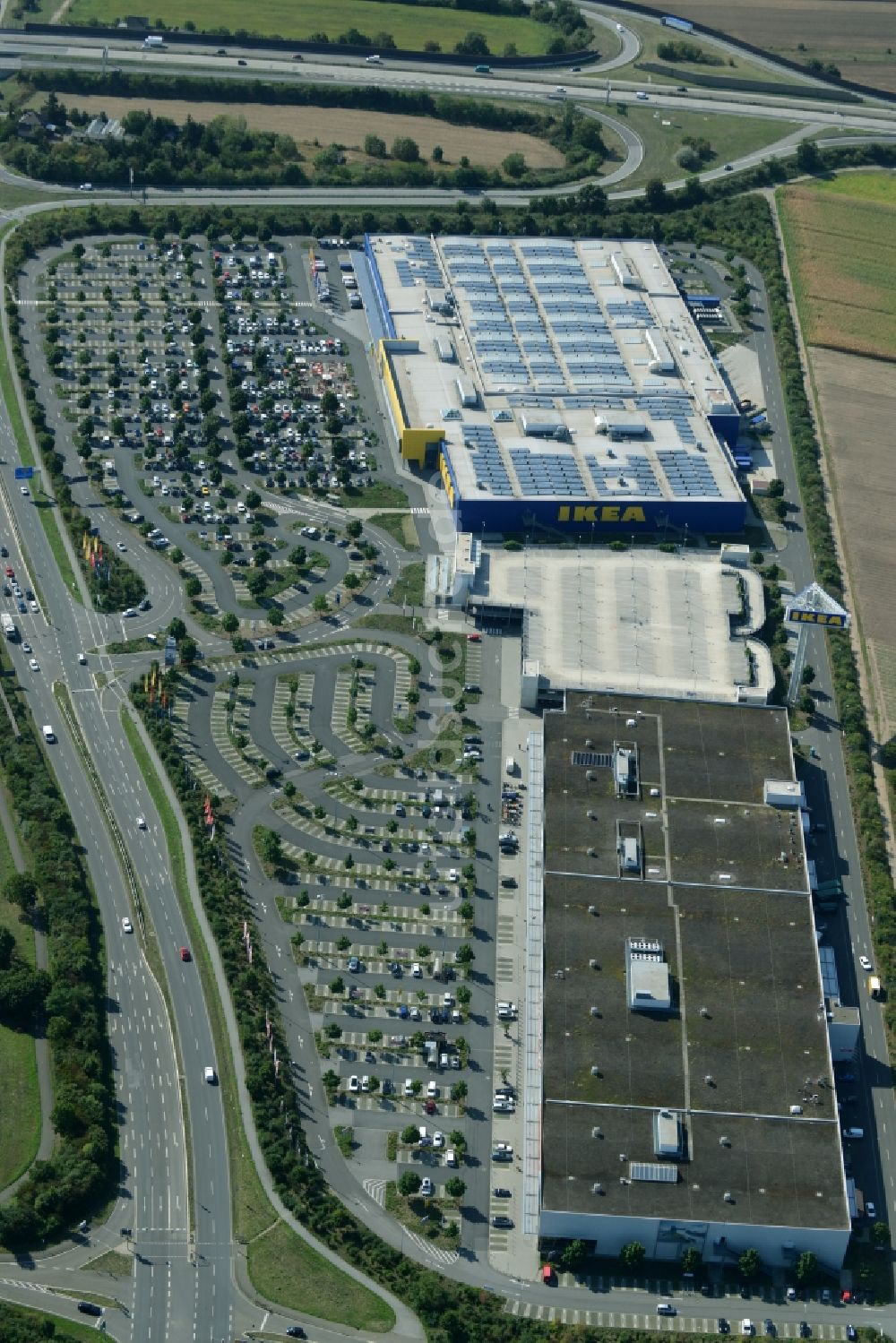 Luftbild Mannheim - Gebäude des IKEA Einrichtungshaus Mannheim in Mannheim im Bundesland Baden-Württemberg