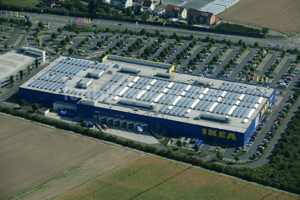 Mannheim aus der Vogelperspektive: Gebäude des IKEA Einrichtungshaus Mannheim in Mannheim im Bundesland Baden-Württemberg