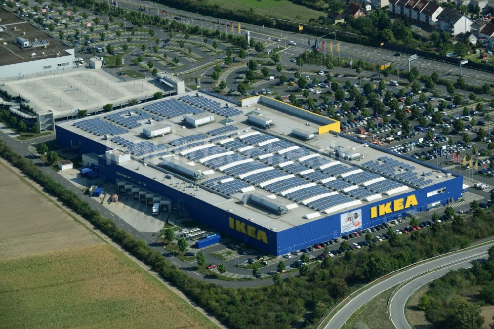 Mannheim von oben - Gebäude des IKEA Einrichtungshaus Mannheim in Mannheim im Bundesland Baden-Württemberg