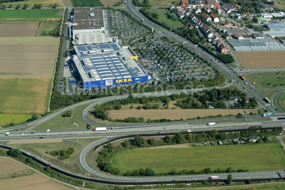 Luftbild Mannheim - Gebäude des IKEA Einrichtungshaus Mannheim in Mannheim im Bundesland Baden-Württemberg