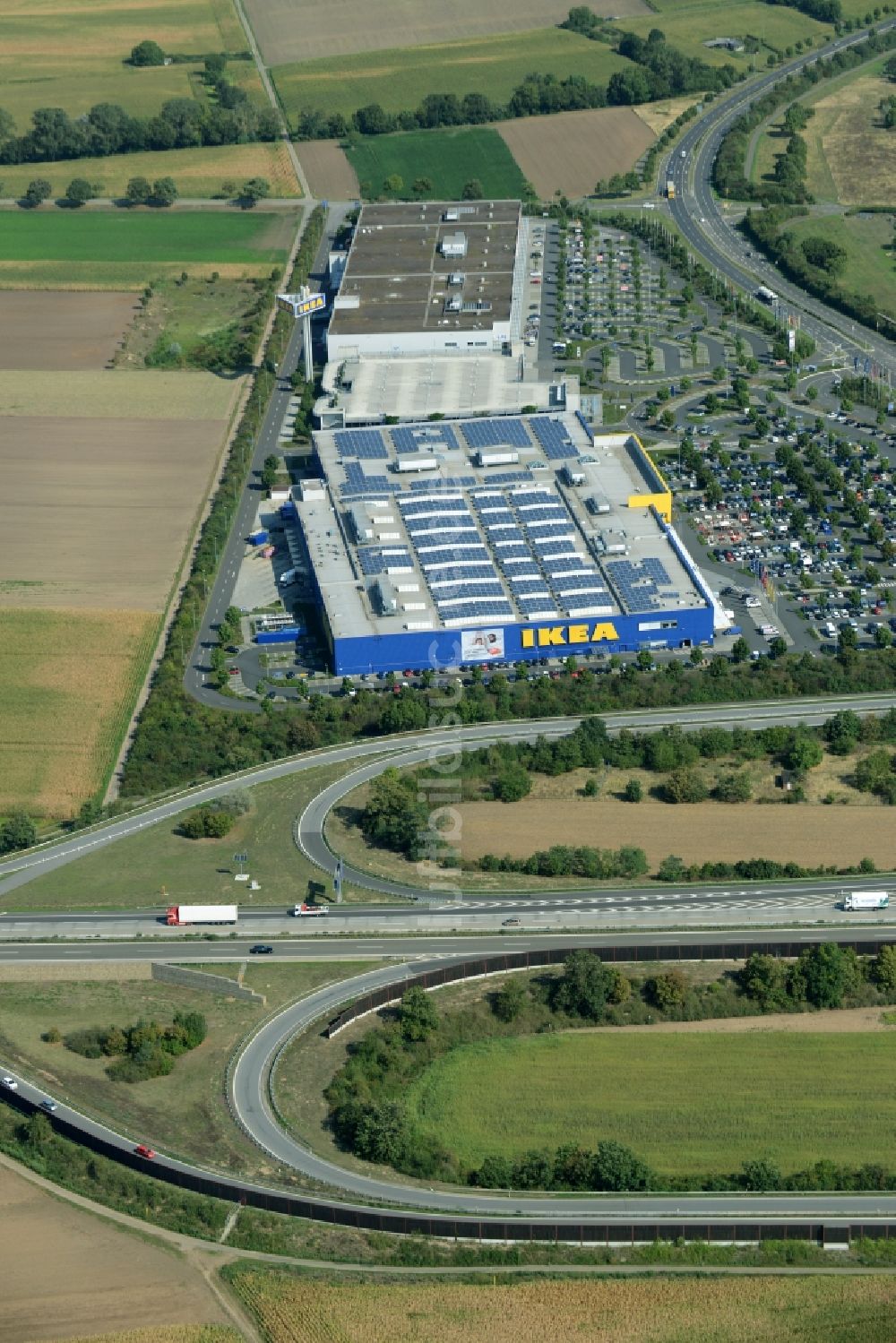 Luftaufnahme Mannheim - Gebäude des IKEA Einrichtungshaus Mannheim in Mannheim im Bundesland Baden-Württemberg