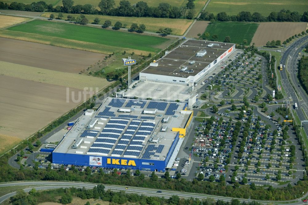 Mannheim aus der Vogelperspektive: Gebäude des IKEA Einrichtungshaus Mannheim in Mannheim im Bundesland Baden-Württemberg