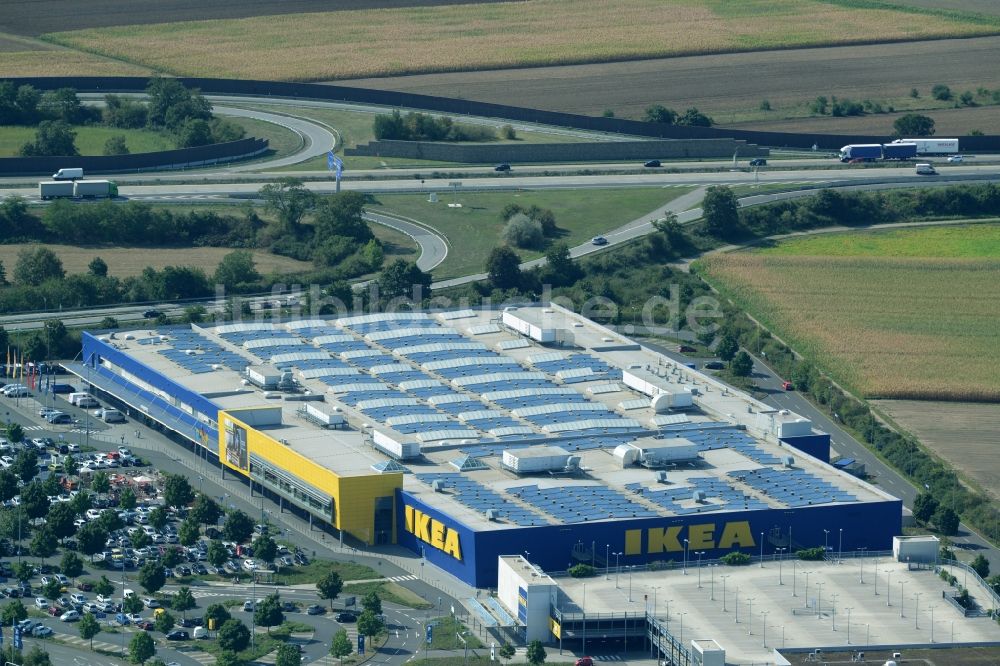 Mannheim aus der Vogelperspektive: Gebäude des IKEA Einrichtungshaus Mannheim in Mannheim im Bundesland Baden-Württemberg