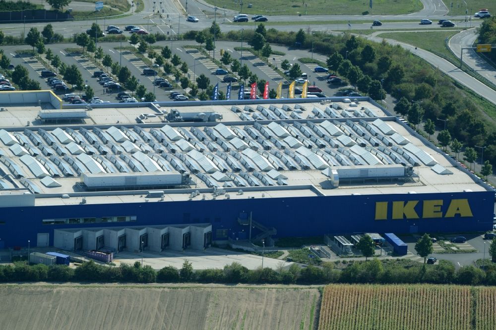 Luftbild Mannheim - Gebäude des IKEA Einrichtungshaus Mannheim in Mannheim im Bundesland Baden-Württemberg