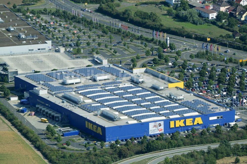 Mannheim von oben - Gebäude des IKEA Einrichtungshaus Mannheim in Mannheim im Bundesland Baden-Württemberg