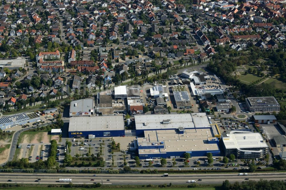 Luftaufnahme Walldorf - Gebäude des IKEA Einrichtungshaus in Walldorf im Bundesland Baden-Württemberg