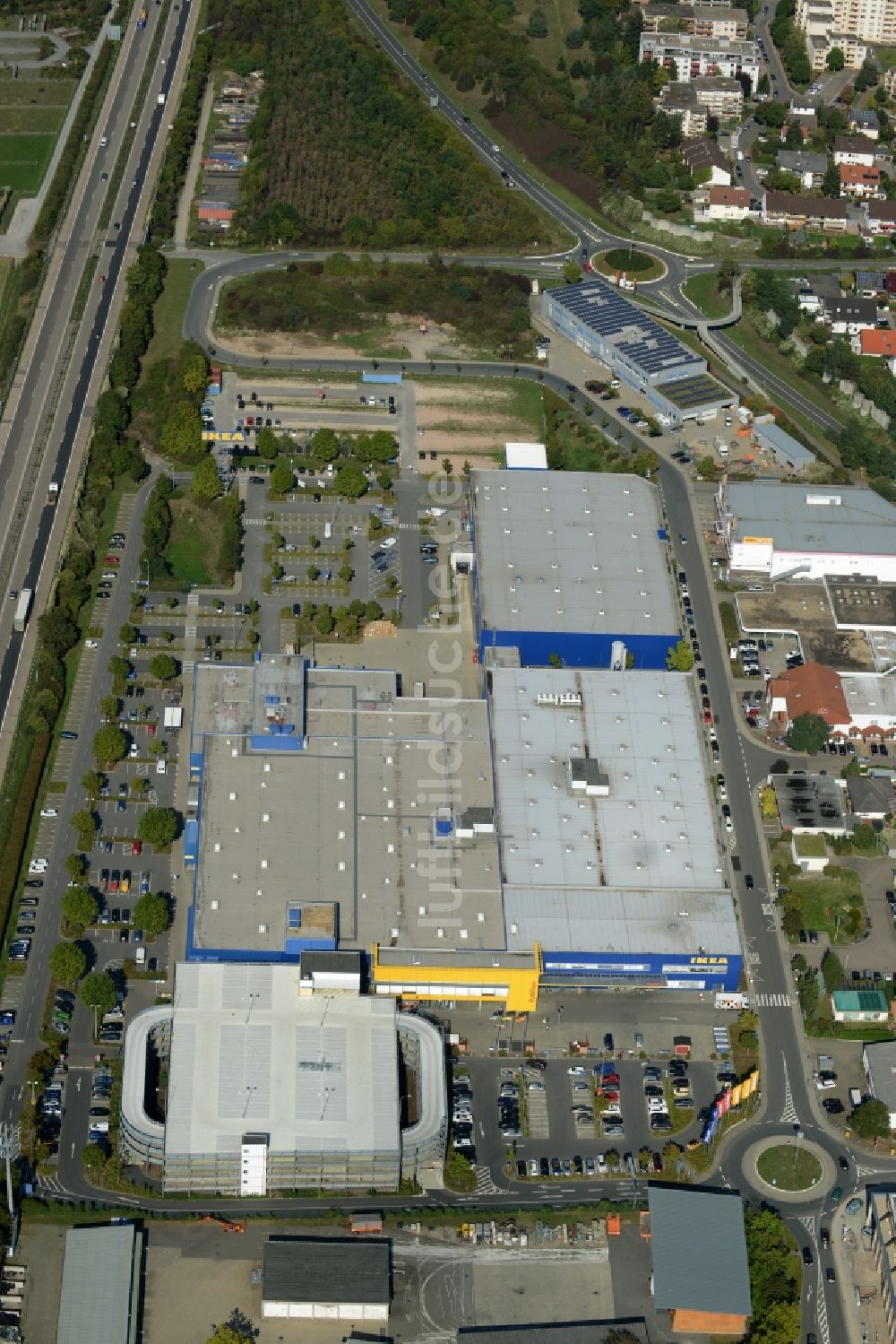 Luftaufnahme Walldorf - Gebäude des IKEA Einrichtungshaus in Walldorf im Bundesland Baden-Württemberg