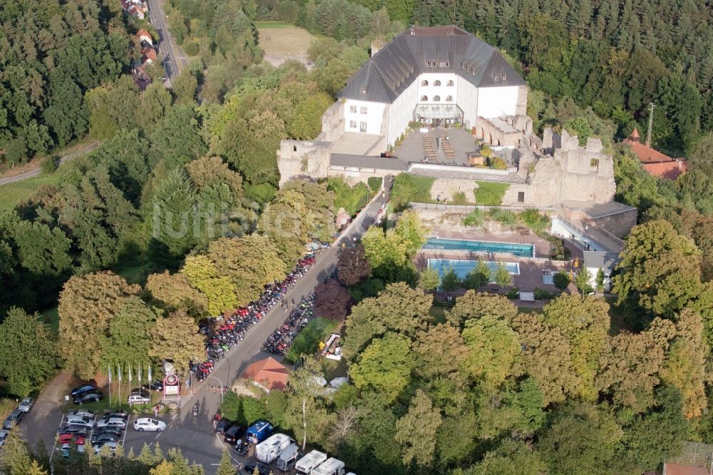 Wattenheim aus der Vogelperspektive: Gebäude der Jugendherberge Burg Altleiningen im Ortsteil Höningen in Altleiningen im Bundesland Rheinland-Pfalz