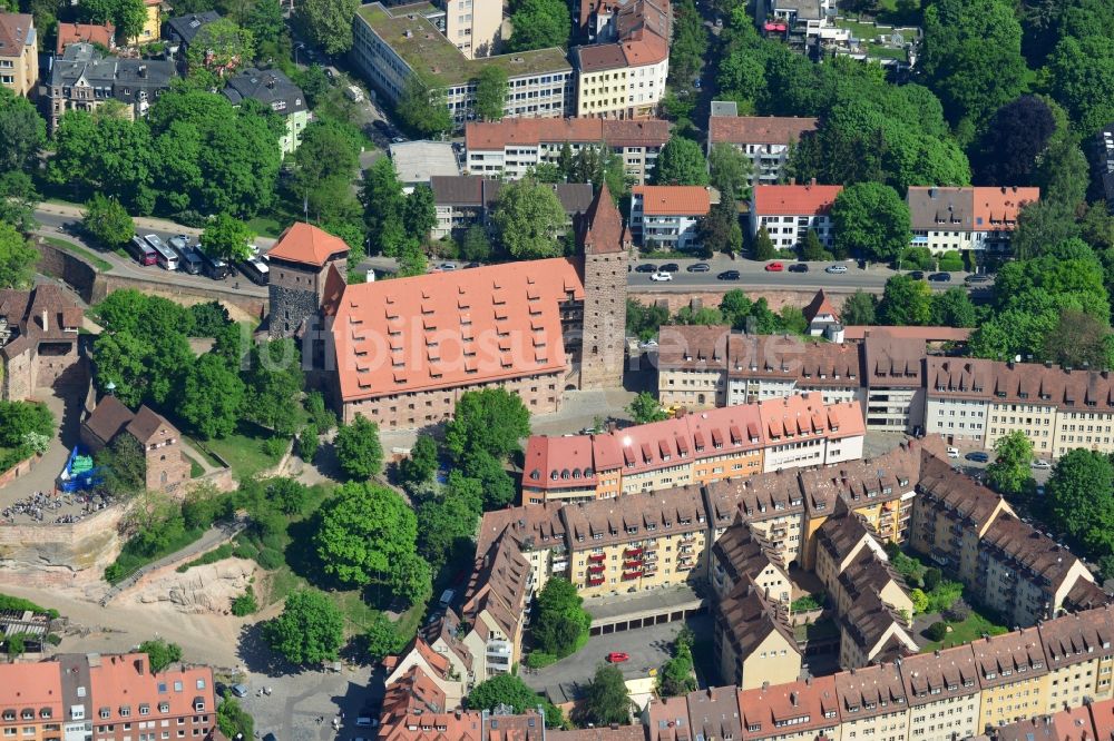 Nürnberg von oben - Gebäude der Jugendherberge in Nürnberg im Bundesland Bayern