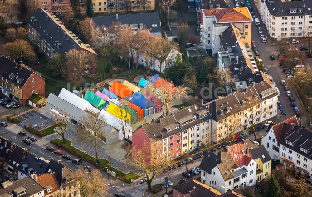 Luftaufnahme Essen - Gebäude der KITA Kindertagesstätte - Kindergarten St. Ludgerus in Essen-Rüttenscheid im Bundesland Nordrhein-Westfalen