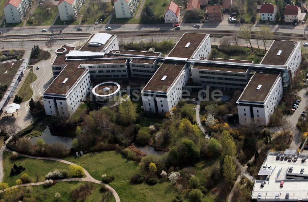 Luftaufnahme Erfurt - Gebäude- Komplex der Deutsche Rentenversicherung an der Kranichfelder Straße in Erfurt im Bundesland Thüringen