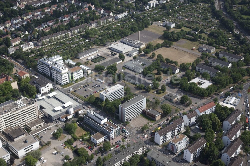 Luftaufnahme Mainz - Gebäude- Komplex der General-Feldzeugmeister-Kaserne ( GFZ ) der Bundeswehr in Mainz im Bundesland Rheinland-Pfalz