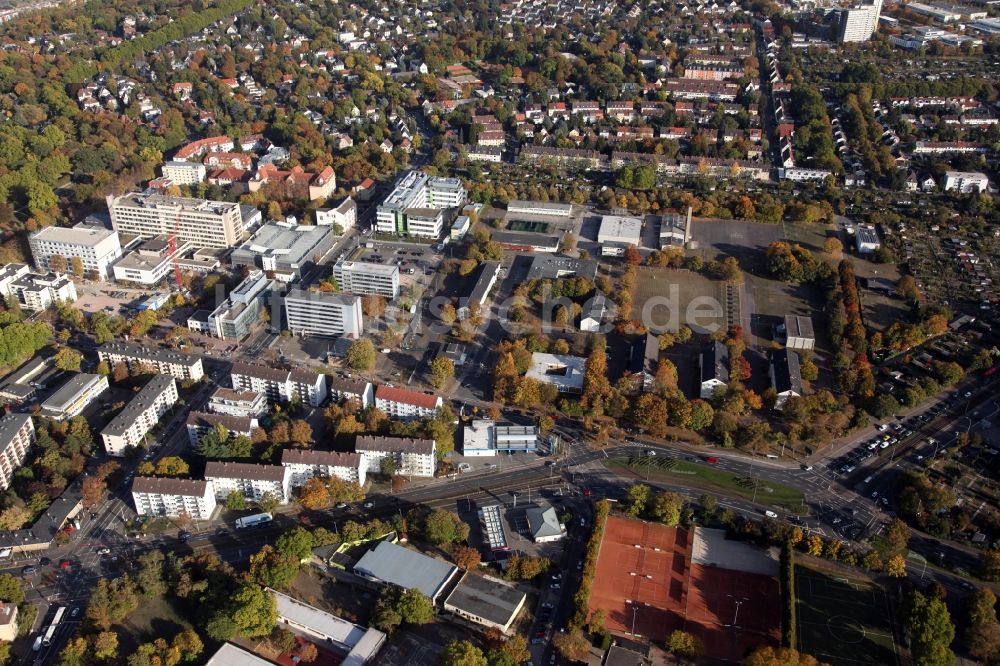 Luftaufnahme Mainz - Gebäude- Komplex der General-Feldzeugmeister-Kaserne ( GFZ ) der Bundeswehr in Mainz im Bundesland Rheinland-Pfalz