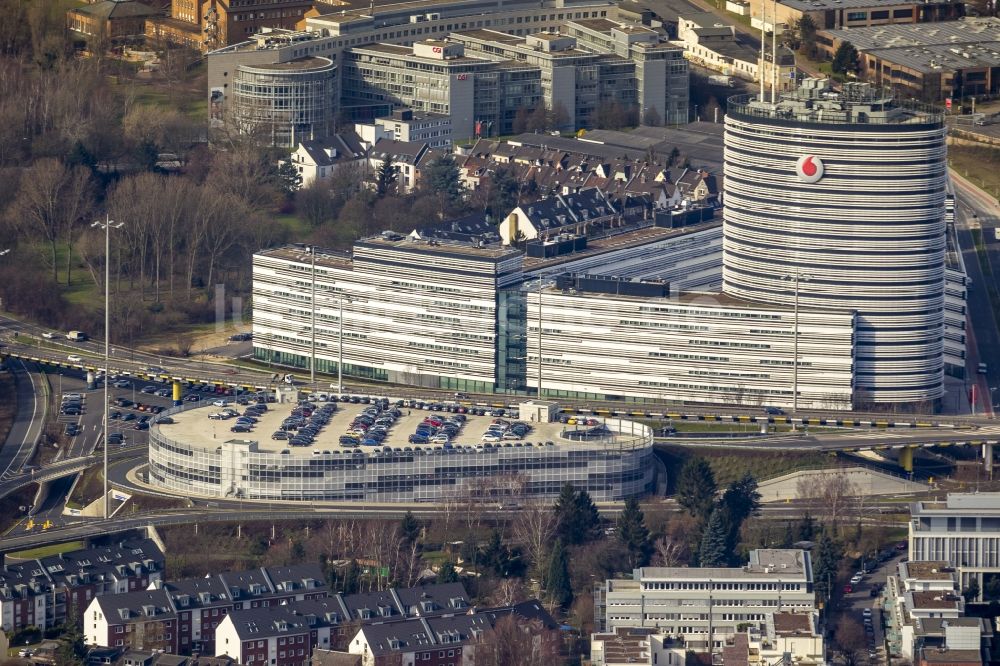 Luftbild Düsseldorf - Gebäude - Komplex am Hochhaus Vodafone-Campus und am Heerdter Dreieckin Düsseldorf im Bundesland Nordrhein-Westfalen