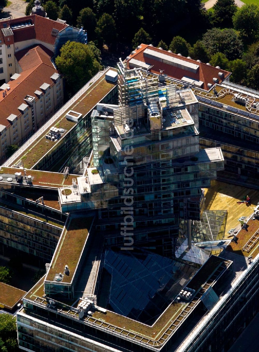 Hannover von oben - Gebäude - Komplex der NORD/LB Norddeutsche Landesbank in der Landeshauptstadt Hannover im Bundesland Niedersachsen