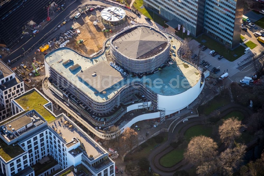 Luftaufnahme Düsseldorf - Gebäude des Konzerthauses und Theater- Schauspielhauses in Düsseldorf im Bundesland Nordrhein-Westfalen, Deutschland