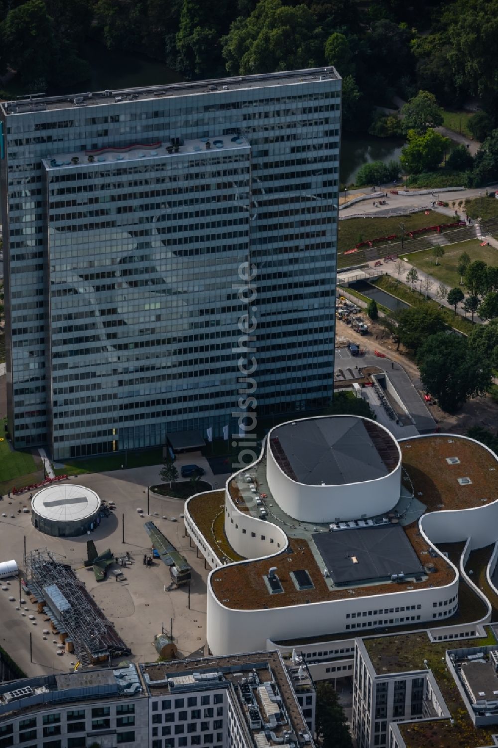 Düsseldorf von oben - Gebäude des Konzerthauses und Theater- Schauspielhauses in Düsseldorf im Bundesland Nordrhein-Westfalen, Deutschland