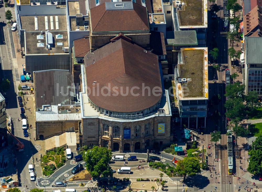 Freiburg im Breisgau von oben - Gebäude des Konzerthauses und Theater- Schauspielhauses in Freiburg im Breisgau im Bundesland Baden-Württemberg