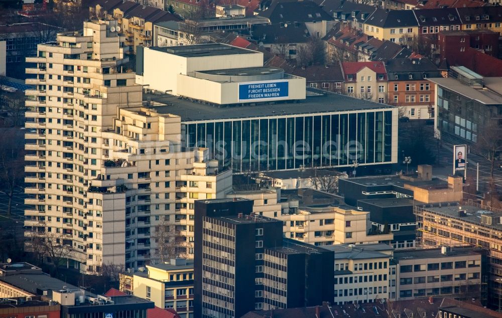 Gelsenkirchen von oben - Gebäude des Konzerthauses und Theater- Schauspielhauses in Gelsenkirchen im Bundesland Nordrhein-Westfalen