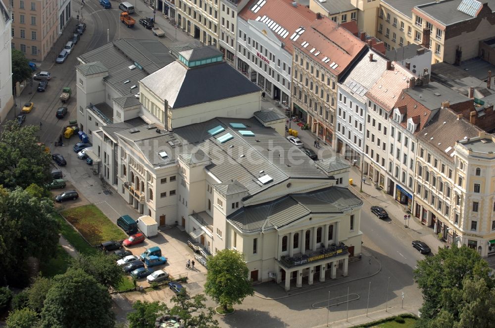 Görlitz aus der Vogelperspektive: Gebäude des Konzerthauses und Theater- Schauspielhauses in Görlitz im Bundesland Sachsen