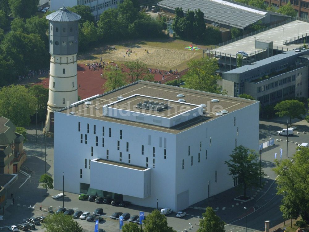 Gütersloh von oben - Gebäude des Konzerthauses und Theater- Schauspielhauses in Gütersloh im Bundesland Nordrhein-Westfalen