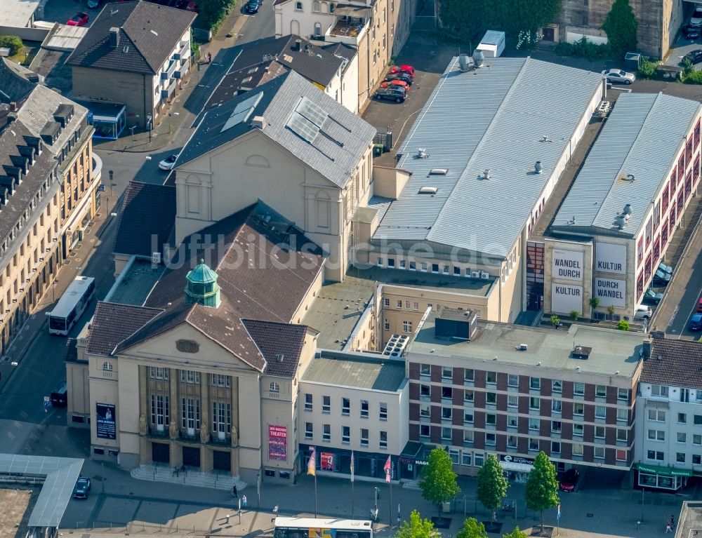 Hagen von oben - Gebäude des Konzerthauses und Theater- Schauspielhauses in Hagen im Bundesland Nordrhein-Westfalen, Deutschland