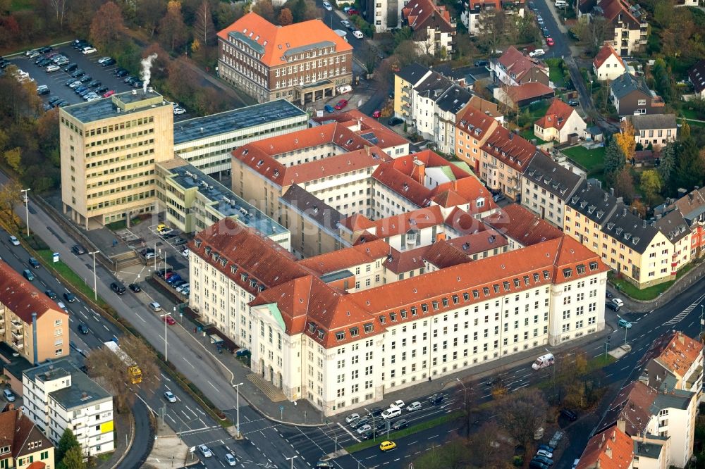 Luftbild Hagen - Gebäude des Landgericht und Amtsgericht Hagen an der Gerichtsstraße in Hagen in Nordrhein-Westfalen