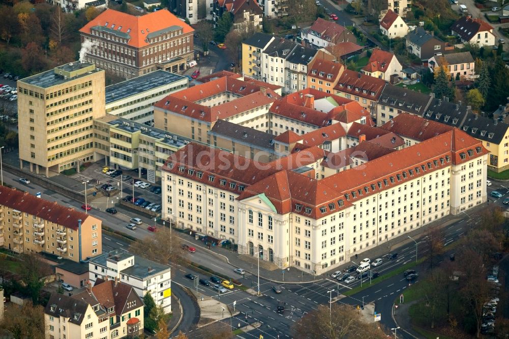 Luftbild Hagen - Gebäude des Landgericht und Amtsgericht Hagen an der Gerichtsstraße in Hagen in Nordrhein-Westfalen