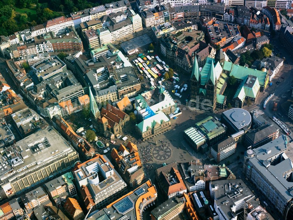 Luftbild Bremen - Gebäude am Marktplatz in Bremen im Bundesland Bremen