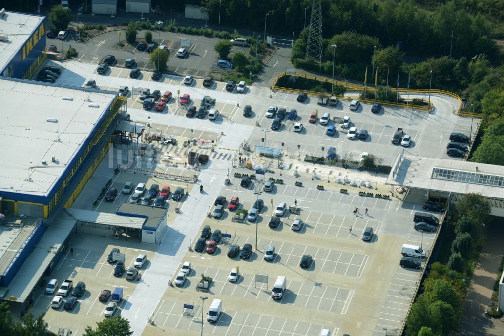 Luftaufnahme Chemnitz - Gebäude des Möbelmarkt - IKEA Einrichtungshaus im Neefepark in Chemnitz im Bundesland Sachsen