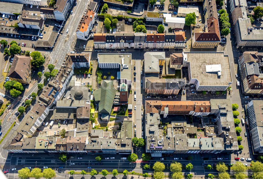 Luftaufnahme Hagen - Gebäude der Moschee Hagen Moschee auch Hagen Camii an der Körnerstraße im Ortsteil Hagen-Mitte in Hagen im Bundesland Nordrhein-Westfalen, Deutschland