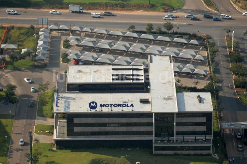 Luftaufnahme Johannesburg - Gebäude von Motorola im Industriegebiet am Buccleuch Interchange in Johannesburg