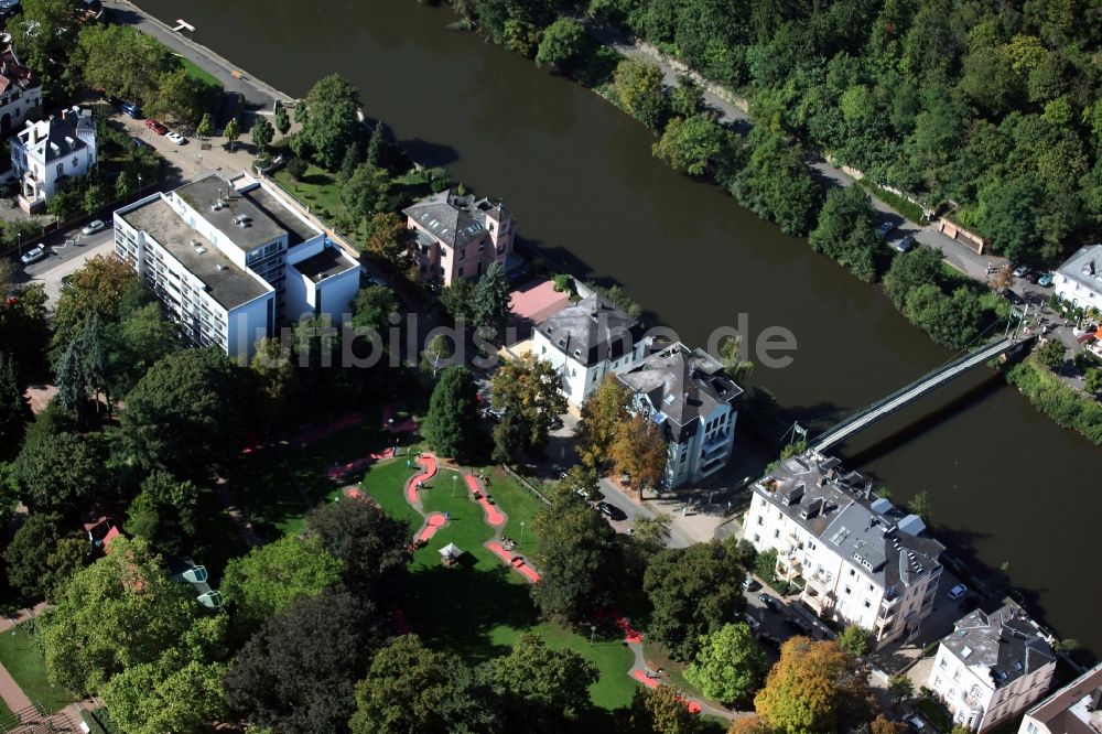 Bad Kreuznach von oben - Gebäude an der Nahe in Bad Kreuznach im Bundesland Rheinland-Pfalz