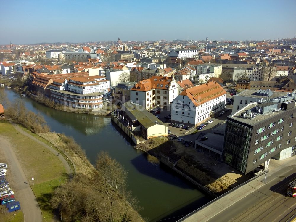 Luftaufnahme Halle / Saale - Gebäude- Neubau des MMZ Mitteldeutsches Multimediazentrum Halle GmbH in Halle (Saale) im Bundesland Sachsen-Anhalt