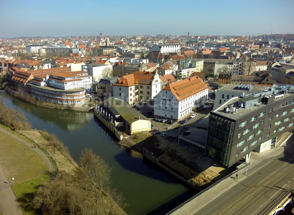 Luftbild Halle / Saale - Gebäude- Neubau des MMZ Mitteldeutsches Multimediazentrum Halle GmbH in Halle (Saale) im Bundesland Sachsen-Anhalt