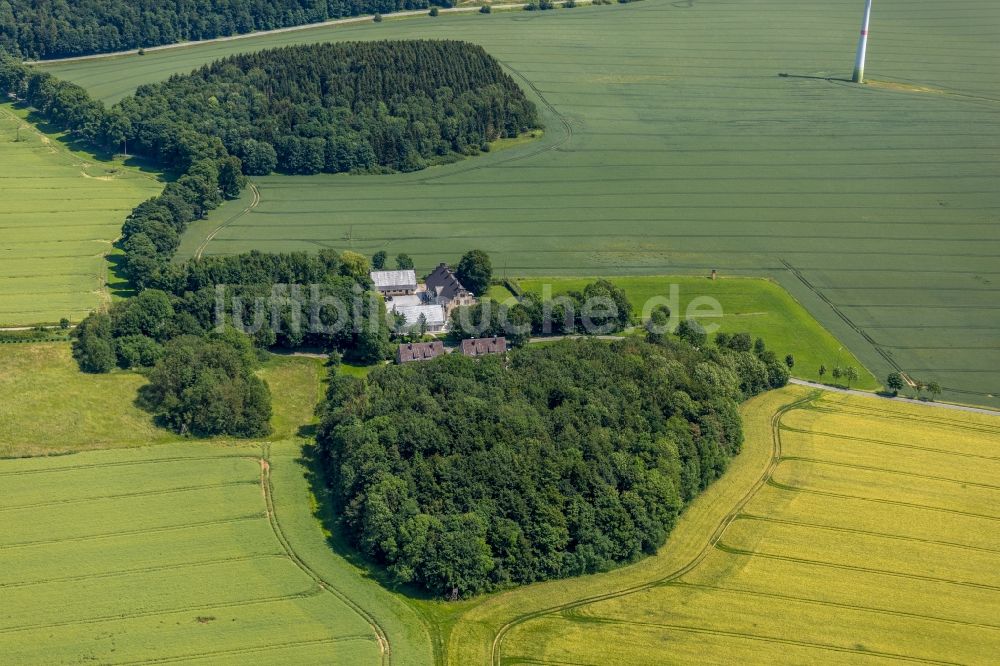 Luftaufnahme Brilon - Gebäude und Parkanlagen des Gutshauses und Herrenhauses in Brilon im Bundesland Nordrhein-Westfalen, Deutschland