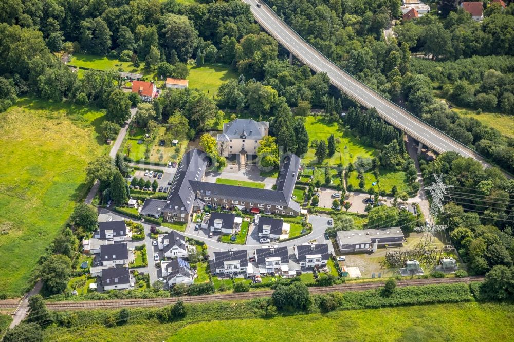 Luftaufnahme Gevelsberg - Gebäude und Parkanlagen des Gutshauses und Herrenhauses in Gevelsberg im Bundesland Nordrhein-Westfalen - NRW, Deutschland