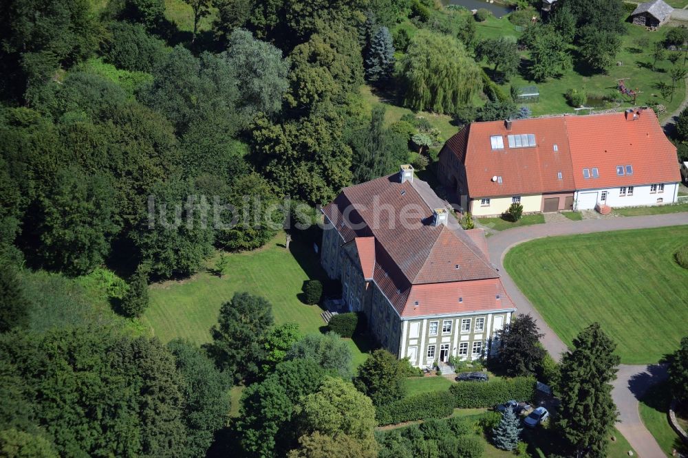 Luftaufnahme Rumpshagen - Gebäude und Parkanlagen des Gutshauses und Herrenhauses in Rumpshagen im Bundesland Mecklenburg-Vorpommern