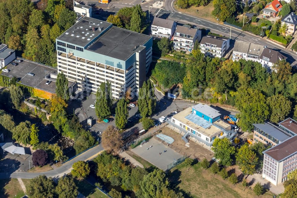 Luftbild Hagen - Gebäude des Parkhauses an der Voswinckelstraße in Hagen im Bundesland Nordrhein-Westfalen, Deutschland