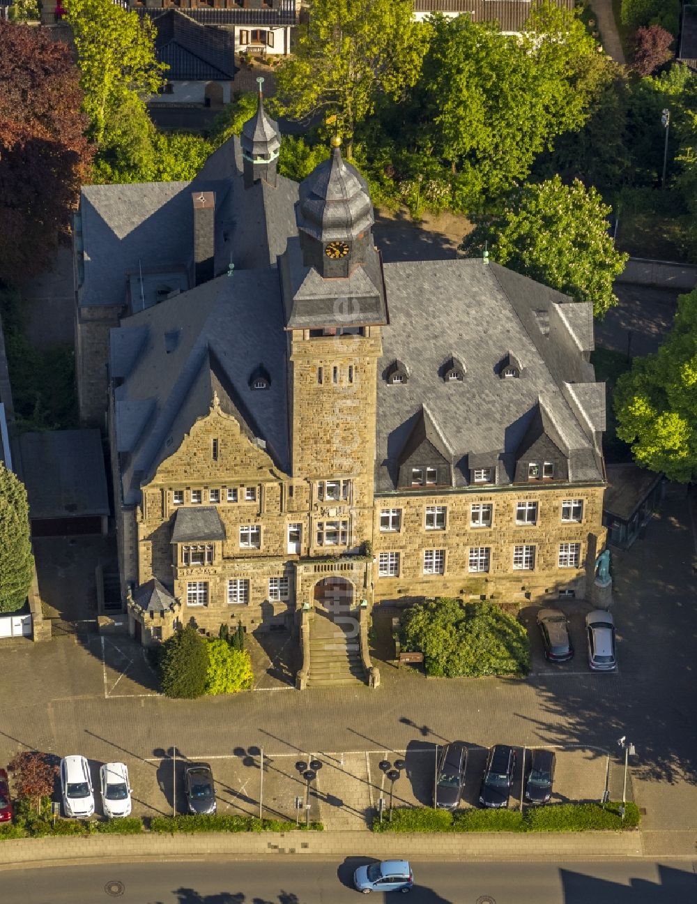 Luftbild Wetter - Gebäude des Rathaus am Seeplatz in Wetter im Ruhrgebiet im Bundesland Nordrhein-Westfalen