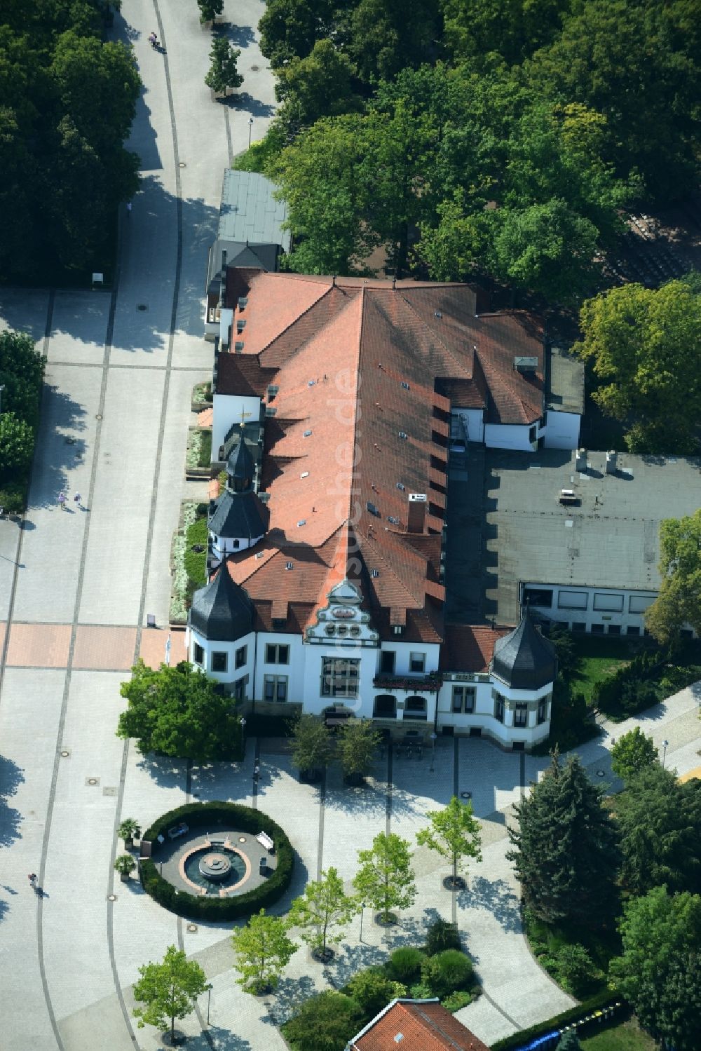 Bad Schmiedeberg von oben - Gebäude des Rehabilitationszentrums der Rehaklinik in Bad Schmiedeberg im Bundesland Sachsen-Anhalt